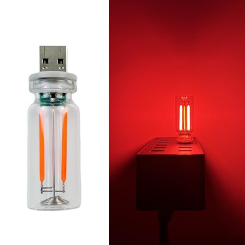 poteital Dimmable Red USB Touch Control Led Lights For Car, Cute Red Interior Truck Lights, Retro Led Night Light Ambient Lighting, Glass USB Mood Lamp Bedroom, Car Accessories For Men Women