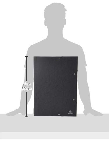 Exacompta 59502E Sammelmappe mit Gummizug und 3 Klappen aus Manila Karton 600 g, Nature Future, für Din A3, schwarz (DIN A3, Schwarz, 1)