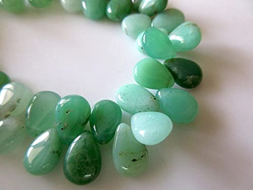 Perles chrysoprase verte poire pour sublimer vos bijoux bohèmes de l'été