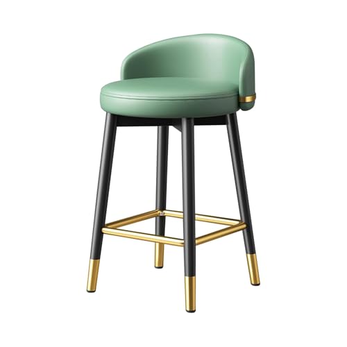 Taburete de mostrador con Altura de Asiento de 65/75 cm, Silla de Bar para mostrador, Taburete de Bar tapizado con Respaldo bajo, Silla Alta de Hierro Forjado con Respaldo