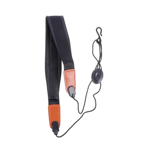 VICASKY Saxophone Shoulder Strap Adjustable Neck Belt Skid Hook Design for Tenor and Alto Saxophones Comfortable PU and Cloth Material present for Sax Players Black