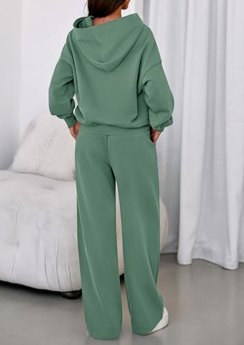 Image of PRETTYGARDEN Womens Sweatsuits 2 Piece Set 2026 Casual Winter Long Sleeve Hoodie Loose Wide Leg Sweatpants Fall Tracksuit