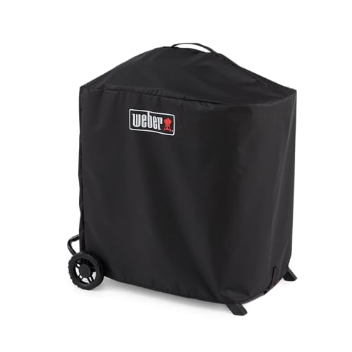 Weber Premium BBQ Cover/For Traveler Compact Gas Barbecue, Lightweight Weather-Resistant Fabric with Fastening Straps for Durable Outdoor Protection