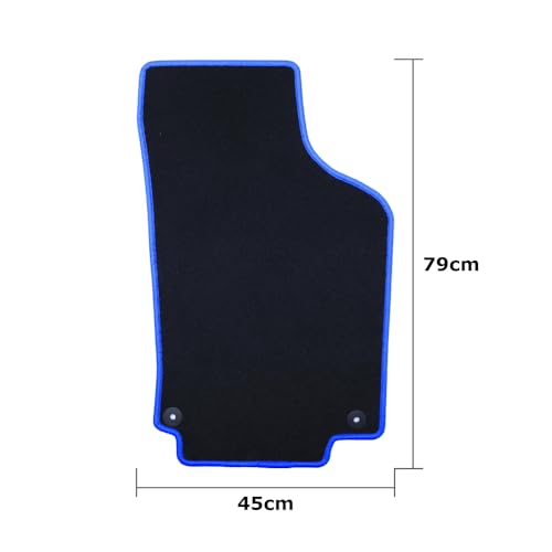 Alfombrillas Opel Combo C (2001-2012) a medida con ribete azul juego de 5 piezas para furgoneta 6