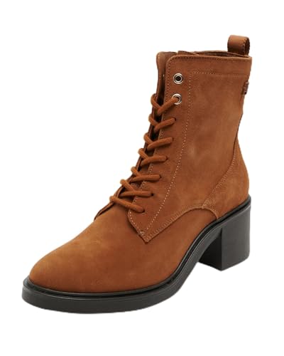 Tommy Hilfiger Botines Mujer Suede Mid Heel Laceup con tacón, Marrón (Driftwood Brown), 36 EU