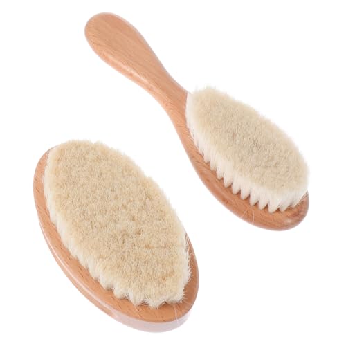 OFFSCH 2 piezas Cepillo de Limpieza para Cabello Cerdas Suaves para Eliminar Cabello Cortado Diseño Ergonómico con Mango para Peluquerías y Uso Doméstico Color Amarillo