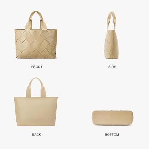 BOSTANTEN Woven Tote Bag for Women Top Handle Purses and Handbags Shoulder Crossbody Purse With Zipper3