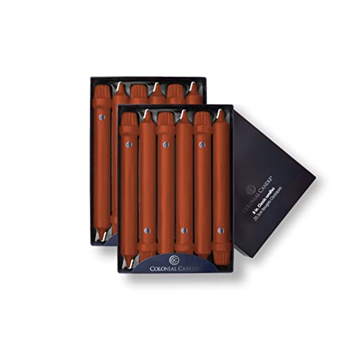 Image of Colonial Candle Unscented Taper Candle, Classic Collection, Amber, 8 in, Pack of 12 - Up to 6 Hours Burn