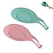 NJDBBZIJS Poggia Cucchiaio in Legno Grande Silicone Porta Dalla Forma Flessibile in Silicone Porta Cucchiaio da Cucina in Silicone per RiporreCucchiai, Spatole, e Posate (Verde e Rosa)