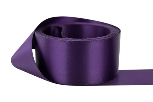 Image of Ribbon Bazaar Double Faced Satin - Premium Gloss Finish - 100% Polyester Ribbon for Gift Wrapping, Crafts, Scrapbooking, Hair Bow, Decorating & More - 1-1 /2 inch Grappa 50yd Spool