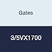 Gates 3/5VX1700 Super HC Molded Notch Powerband Belt, 5VX Section, 1-7/8" Overall Width, 35/64" Height, 170.0" Belt Outside Circumference