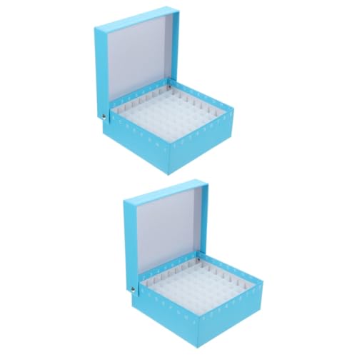 KICHOUSE 2pcs Microcentrifuge Tube Storage Container Lab Freezer Tube Holder 10 Grids