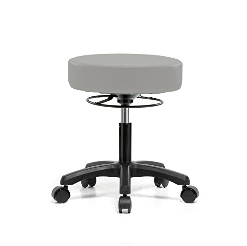 Image of Perch Life Height Adjustable Stool | Desk Height 18-23 inch | Grey Vinyl