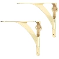 A29 Set Of 2 Classic 5 7/8 Inches Brass Shelf Brackets With Oil