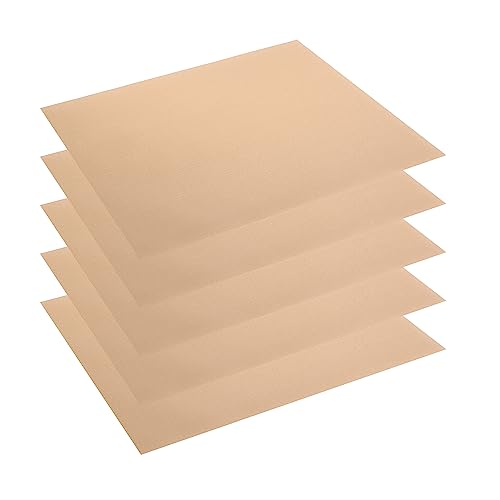 Foto von com-four® 5x Dauerbackfolie aus Teflon - wiederverwendbares Backpapier - backofengeeignet bis 260 °C - zuschneidbare Antihaft-Backofenfolie - spülmaschinengeeignet (5 Stück - Beige 40x32 cm)
