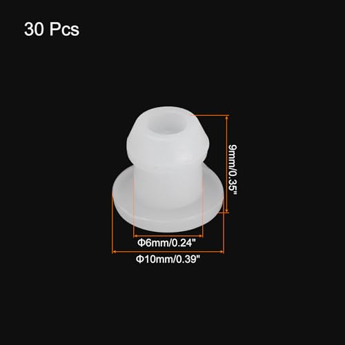 Image of MECCANIXITY Silicone Snap in Locking Hole Plugs Rubber Panel Seal Cover Flush Type Panel Round for Kitchen Rubber Bulkheads Waterproof Sealing Plugs 6mm /0.24 Inch Dia Transparent,Pack of 30
