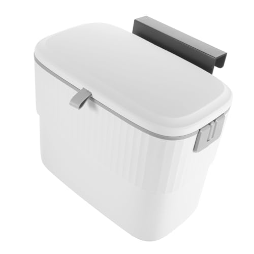 Caneca de basura rectangular blanca para cocina y baño