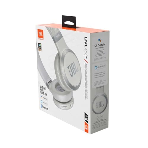JBL Live 460 NC kabelloser On-Ear Bluetooth-Kopfhörer - Weiß – Mit Noise-Cancelling und Sprachassistent – Für bis zu 50 Stunden Musikgenuss – Ansicht 6
