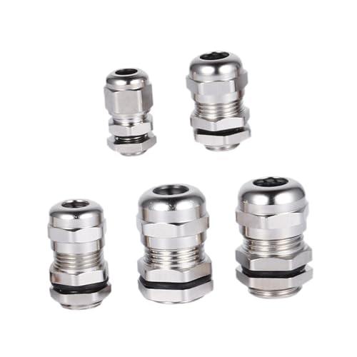 Garneck Practical Series Cable Waterproof Joint 5pcs Metal Wire Connectors Locknut Cable Gland Compact Design for Easy Storage