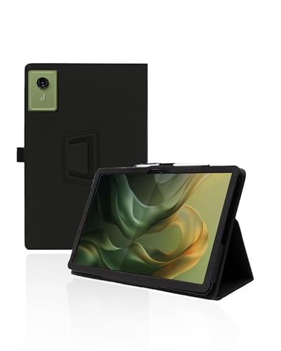 for Motorola Moto Pad 60 Neo/Moto Pad 2026 11 Inch Android Tablet Case,BOVUGAC Folding Stand Protective Cover with Pencil Holder and Wrist Strap,Full Protection, Premium PU,Scratch Resistant(Black)