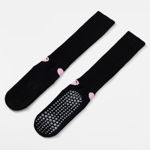 Image of Verdancy Yoga Pilates Socks with Grips for Women Ribbed Knee Highs Non Slip Cushioned Over the Calf Socks for Barre Ballet