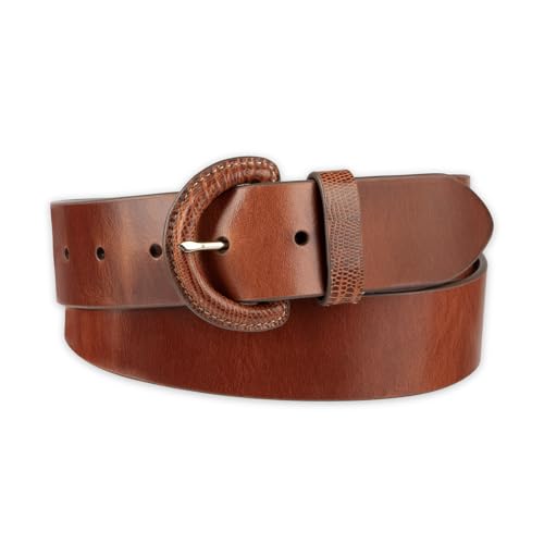 Cole Haan Women's Leather Covered Buckle Wide Width Belt for Dresses, Jeans, Trousers