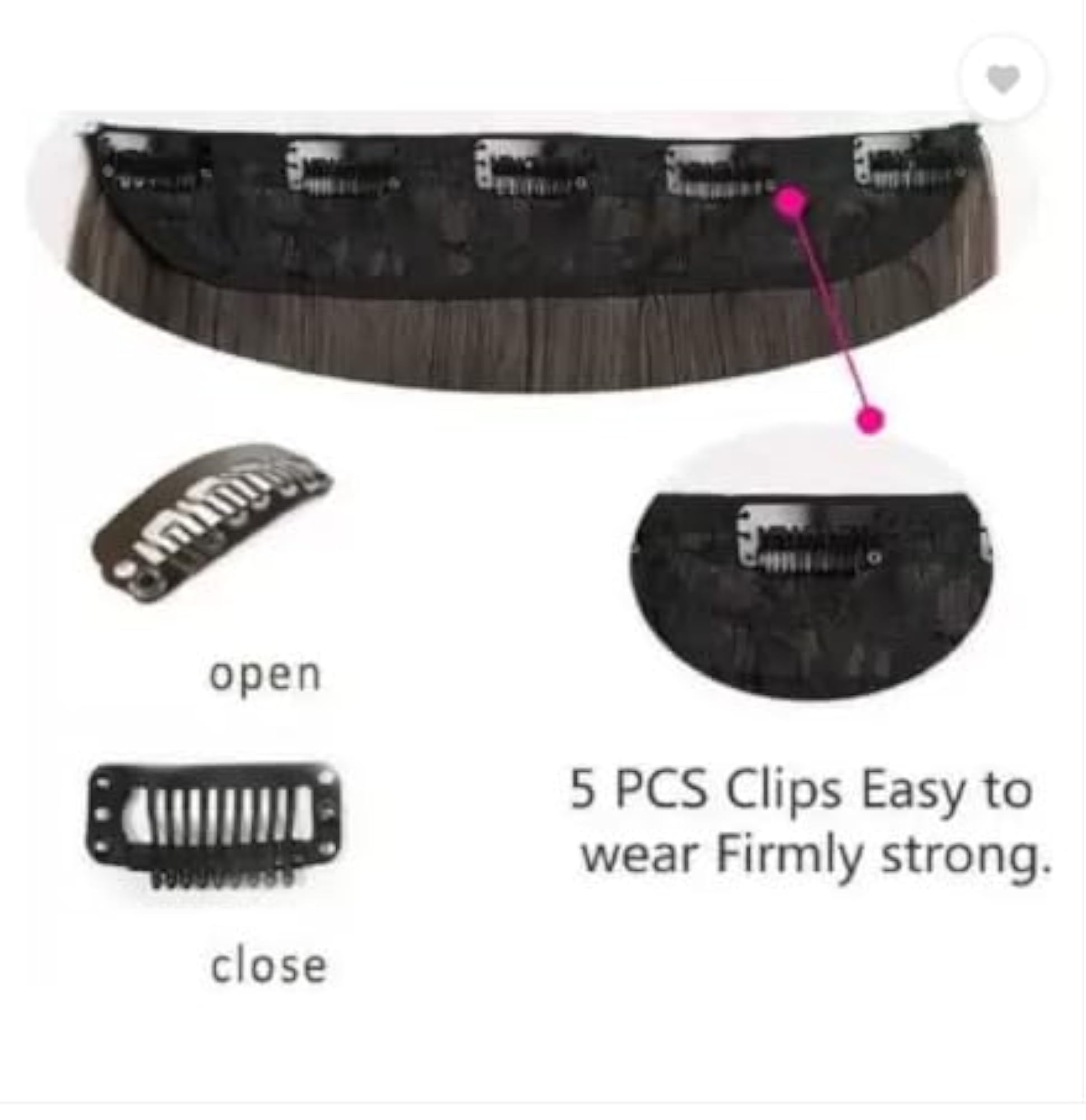 Curly Wavy Hair Extensions in Synthetic Fiber 5 Clip