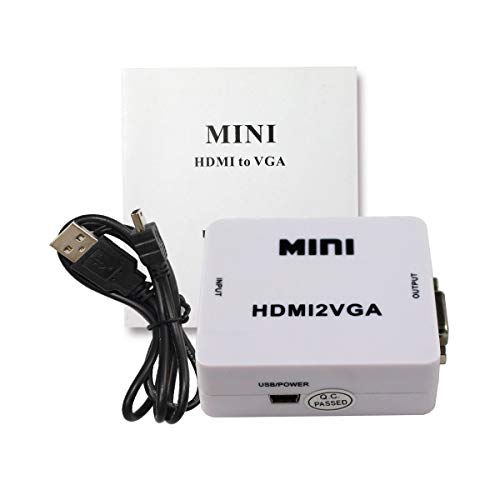 Image of NEXSA Mini HDMI to VGA Adapter with Audio - 1080P HDMI2VGA Converter for Laptop, PC, Tablet, Projector, and Monitor