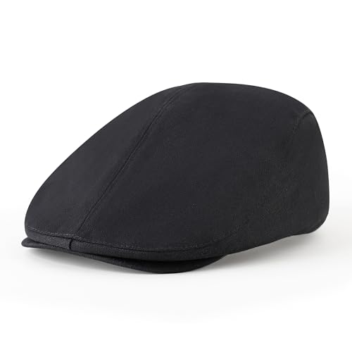 BABEYOND Herren Schiebermütze aus Baumwolle - Einstellbare Barett Baskenmütze Herren Gatsby Cap für Viele Gelegenheiten Geeignet Schwarz