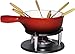Produktbild Baumalu - Fondue-Set aus rotem emailliertem Gusseisen - Abmessungen 20 cm - ideal für 6 Personen - inklusive Rechaud - Brenner - Caquelon und 6 Gabeln - hochwertige Küchenutensilien