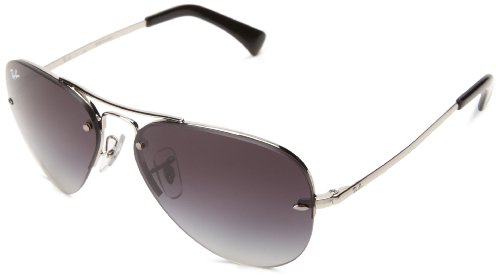 Ray-Ban RB3449 Aviator Sunglasses 59 mm, Non-Polarized, Silver/Silver Grey Gradient