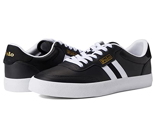 Preisvergleich Produktbild Polo Ralph Lauren Herren Court Leather Sneaker, Schwarz, 44.5 EU