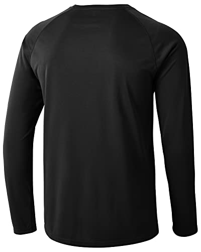 Tbmpoy Men's Long Sleeve Rash Guard Shirts Upf 50+ Sun Protection Hiking Shirts Lightweight Outdoor Athletic Fishing Tops Black Xxxl #TOP1