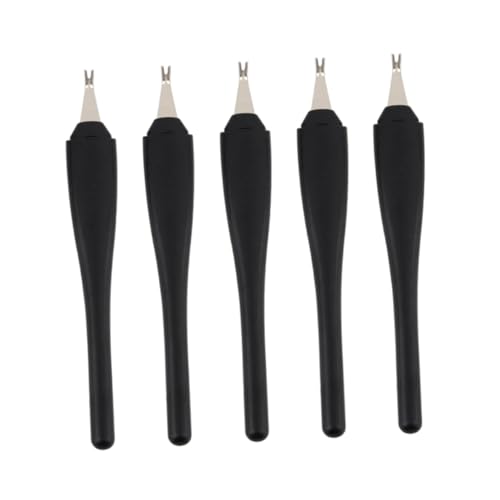 SOESFOUFU Nail Dead Skin Remover Tool 5pcs Cuticle Pusher Remover Fork Abs Stainless Steel for Nail Art Daily Use