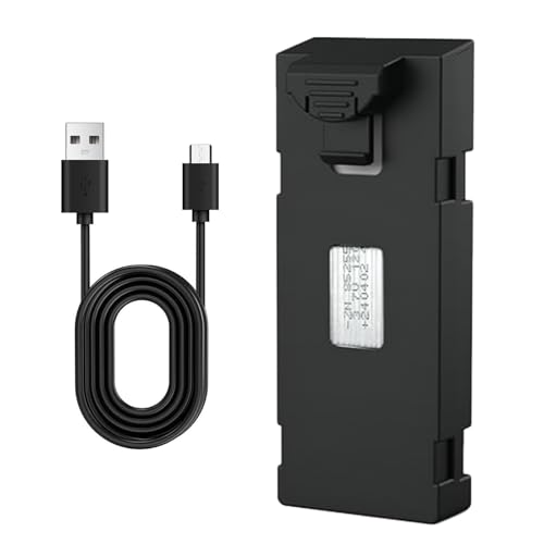 Toladrone Batterie d'origine pour Drone TD12LCD, Batterie Rechargeable de Remplacement Batterie d'origine avec Câble de Recharge USB, Module Lithium, Facile à...