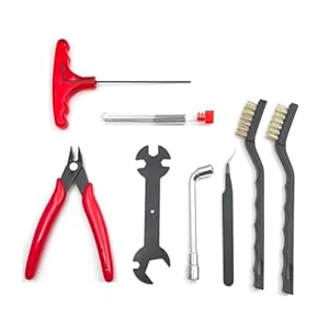 Bumiva 3D-Drucker D¨¹senreinigungswerkzeug-Set 17-Teilig 3D-Drucker Zubeh?r D¨¹Sen-Abbaumwerkzeug mit Reinigungsnadelb¨¹rste Rot