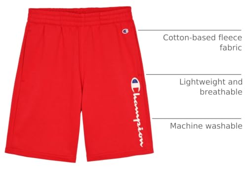Champion Boys Shorts 2 Pack Athletic Fleece Short for Boys (US, Numeric, 4, Regular, Black-red) - image 4