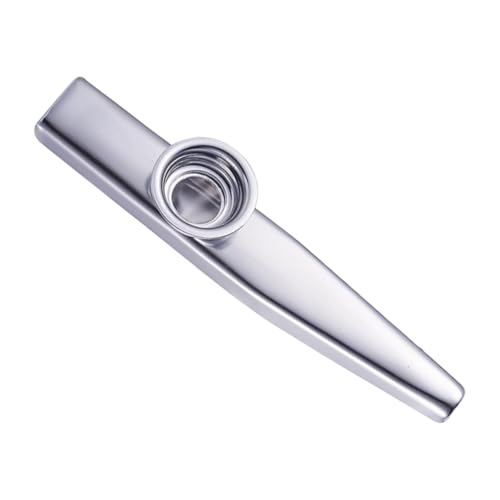 Kazoo Kazoo Instrumento profissional metal liga de alumínio Kazoos Pitos de carnaval para crianças, adultos e iniciantes (prata)