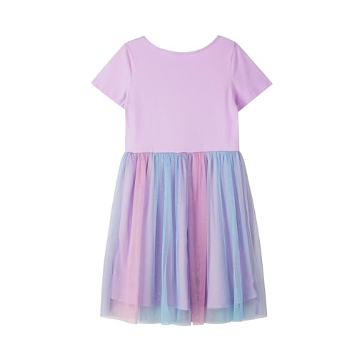 DANI CHINS Girl Knit Short-Sleeve Tutu Dress Colorful Tulle Sparkle Dresses2
