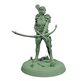 Unpainted DND Wood Elf Ranger Female Miniature Figurine, Tabletop Gaming Collectible, Fantasy World, Ideal Gift for Dungeon Masters and Collectors Alike - Designed by Ella's Arcanum