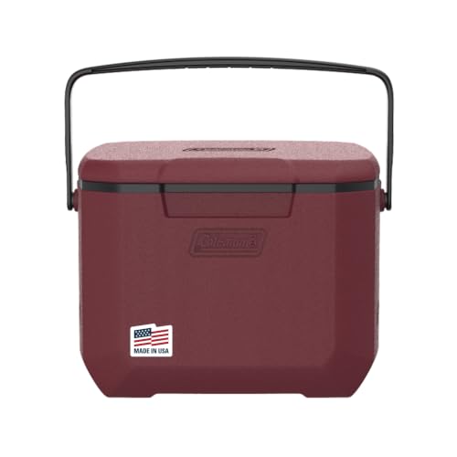 Coleman Chiller 16qt Portable Cooler with Ice Retention and 2-Way Heavy Duty Handles Leak Resistant Great for Camping Concerts Sports and More Cranberry