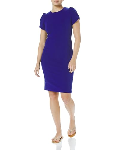 Image of Calvin Klein Tulip Sleeve Floral Sheath