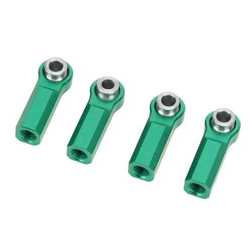 Alloy RC Link Rod End with 7mm Diameter Ball Joint, Pack of 4, Anti Corrosive and Long Term Stability, Suitable for 1/10 Model Car (Red) (Green)
