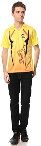 Chennai Fan Jersey for Men | Yellow Mandarin Collar