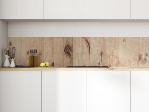 CAMELEO Crédence cuisine adhésive vinyle, effet bois clair, 200 x 40 cm - Convient aussi comme adhésif décoratif pour meuble - résistant et imperméable