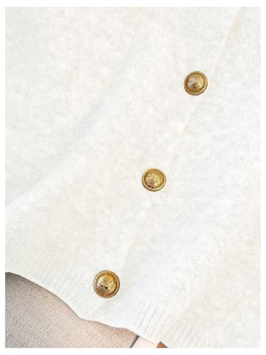 Image of RoseSeek Women's Button Down Sweater Vest Sleeveless Crewneck Knit Outerwear Old Money Knitwear