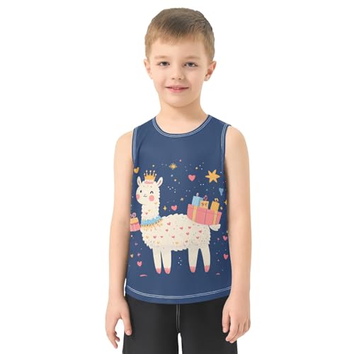 Llama Heart Boys Tank Tops Toddler Boys' Assorted Sleeveless Tank Tops for Summer,3T2