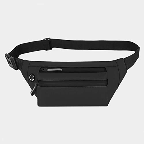 Hüfttasche, Umhängetasche, multifunktionale Schultertasche, Brusttasche, mehrlagiges Design, viel Kapazität, Kopfhörerkabelloch, verstellbarer Gürtel für den Außenbereich (schwarz) Cover