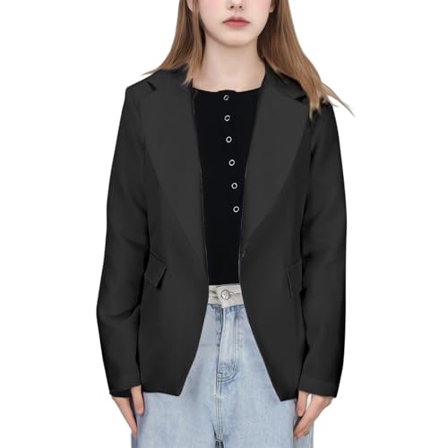 Dress Blazer for Girls Shawl Collar Long Sleeve Party Jacket Open Front Formal Coat with Pocket Pageant & Holiday Wear