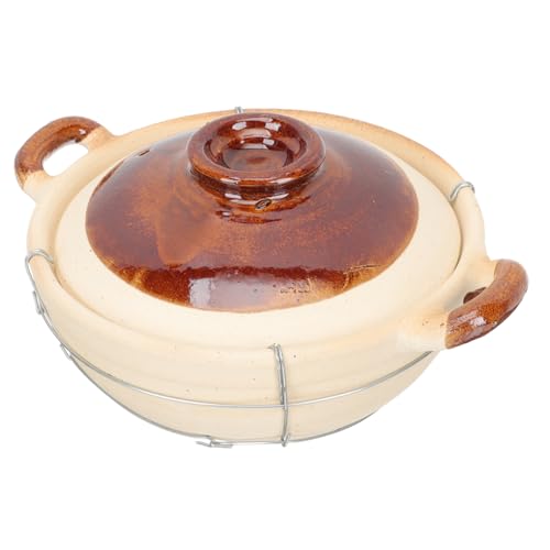 STOBAZA de Barro para Cocinar Asa Olla de Guisar Pequeña Utensilios de Cocina de Cerámica para Sopa y Arroz Cacerola para Cocina